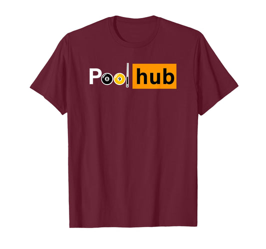 Funny Billiards Game - Pool Hub - Billiard Balls & Cue Stick T-Shirt