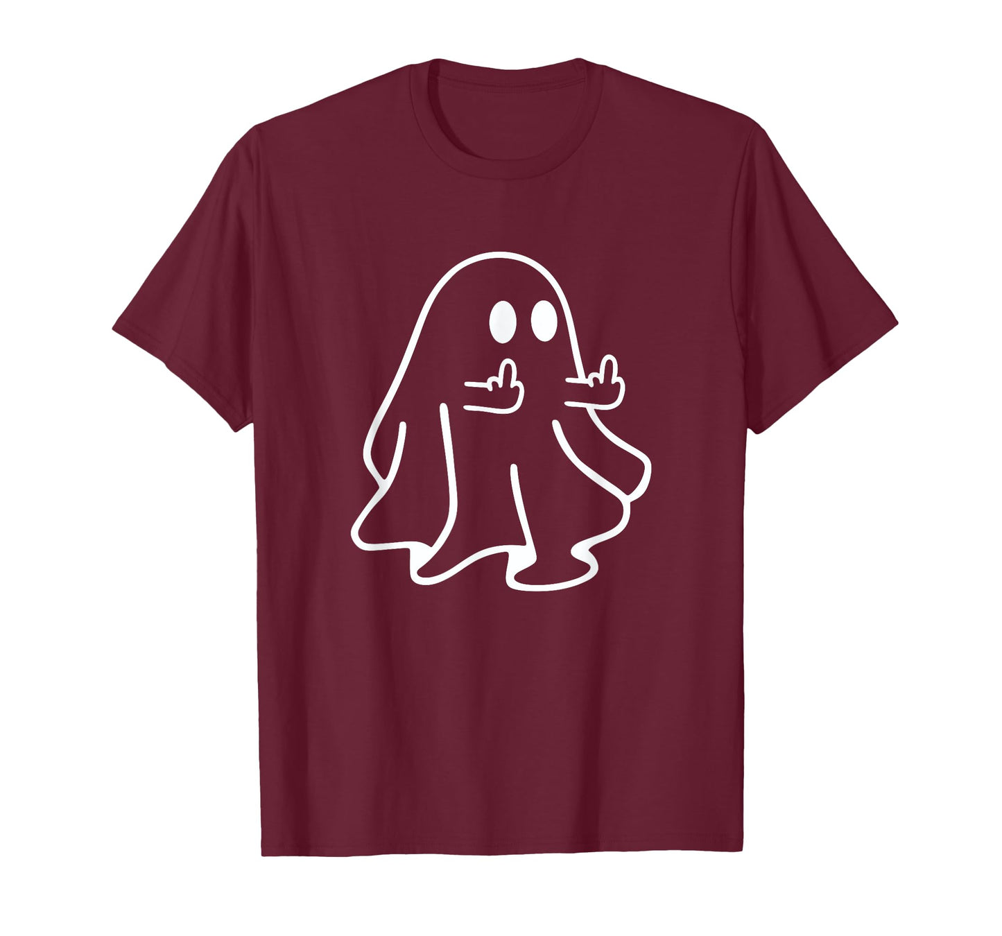 Cute Funny Halloween Ghost Giving the Middle Finger T-Shirt