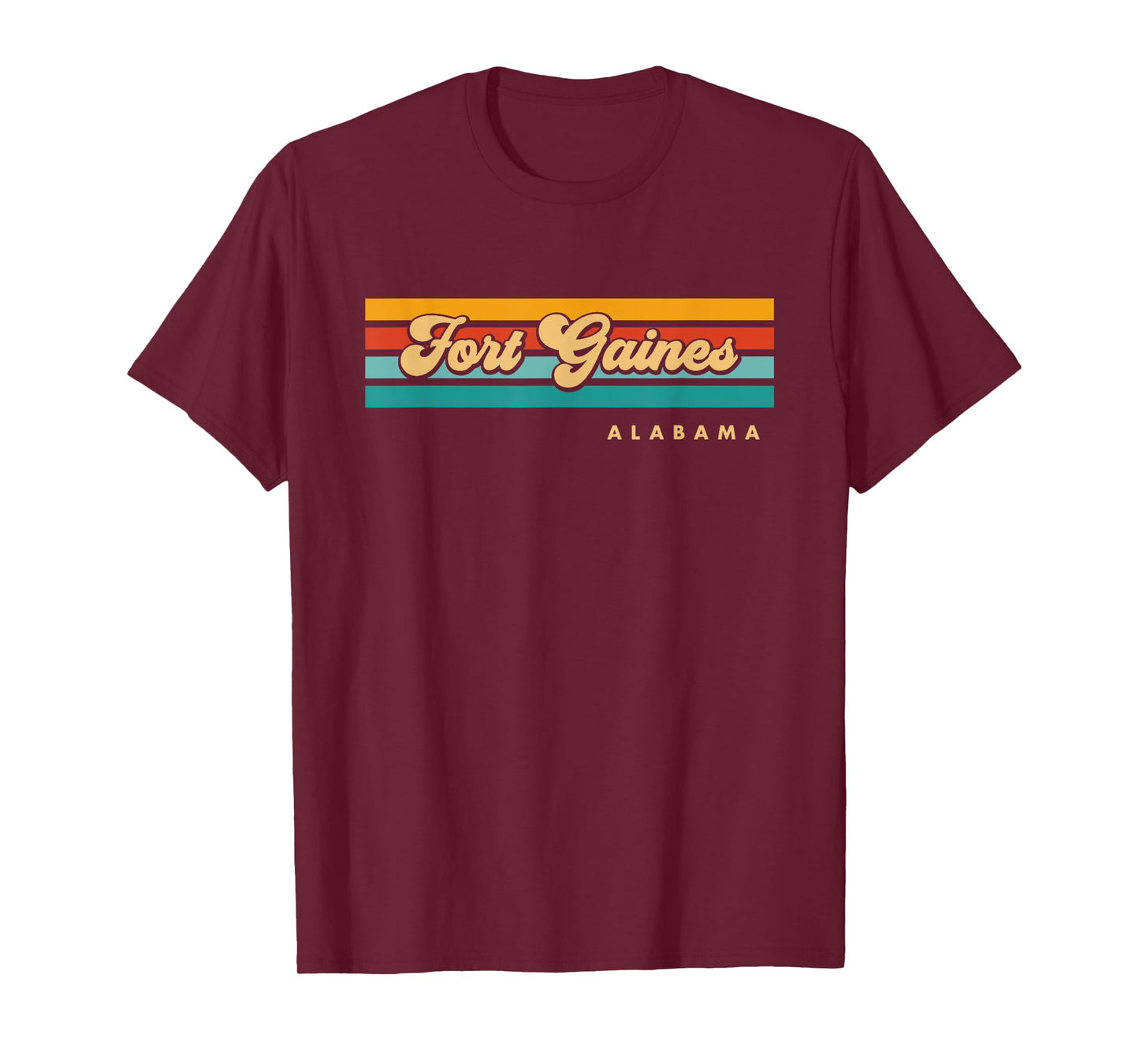 Vintage Sunset Stripes Fort Gaines, Alabama T-Shirt