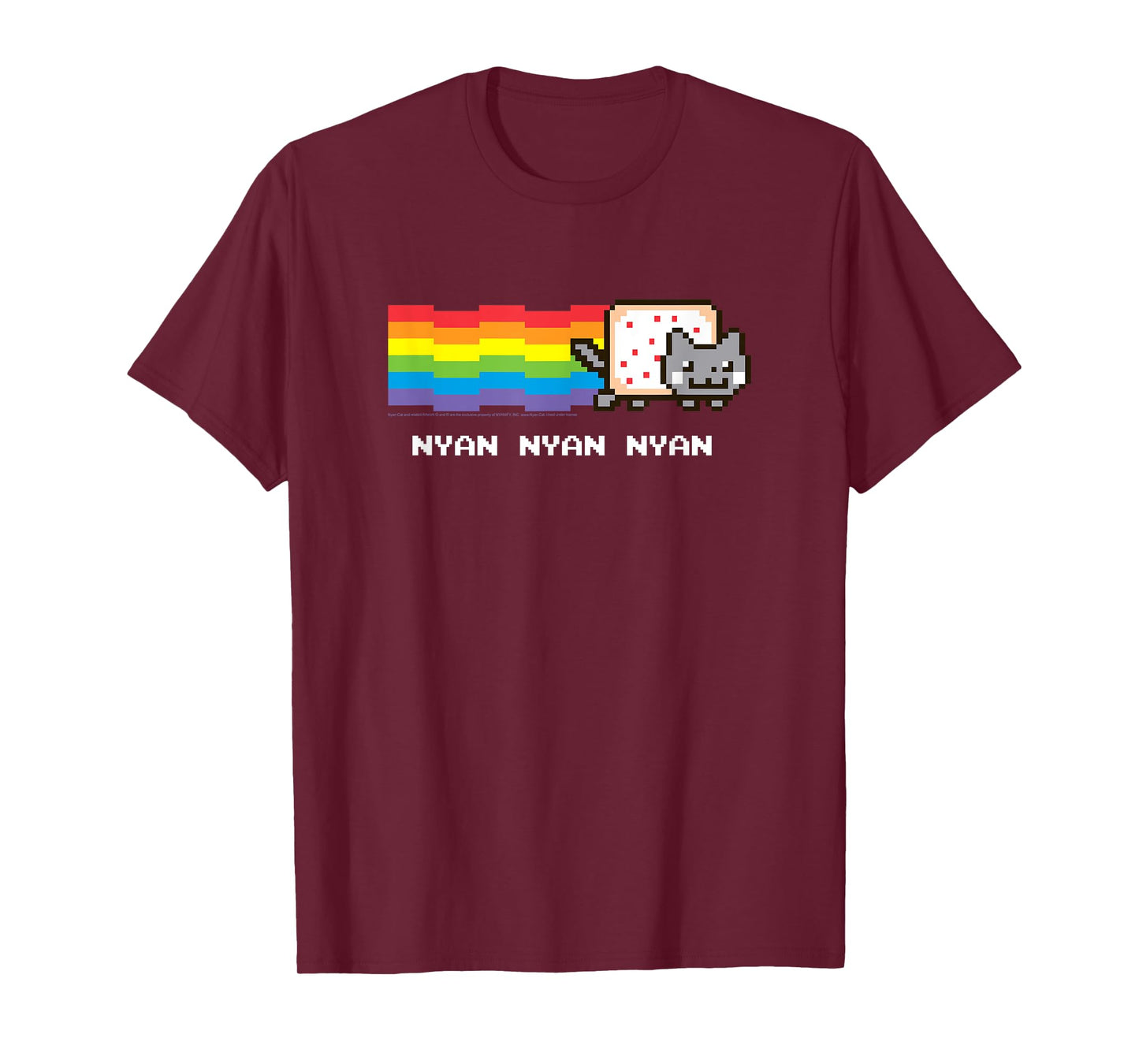 Nyan Cat Nyan Nyan Nyan Rainbow Funny Internet Meme T-Shirt