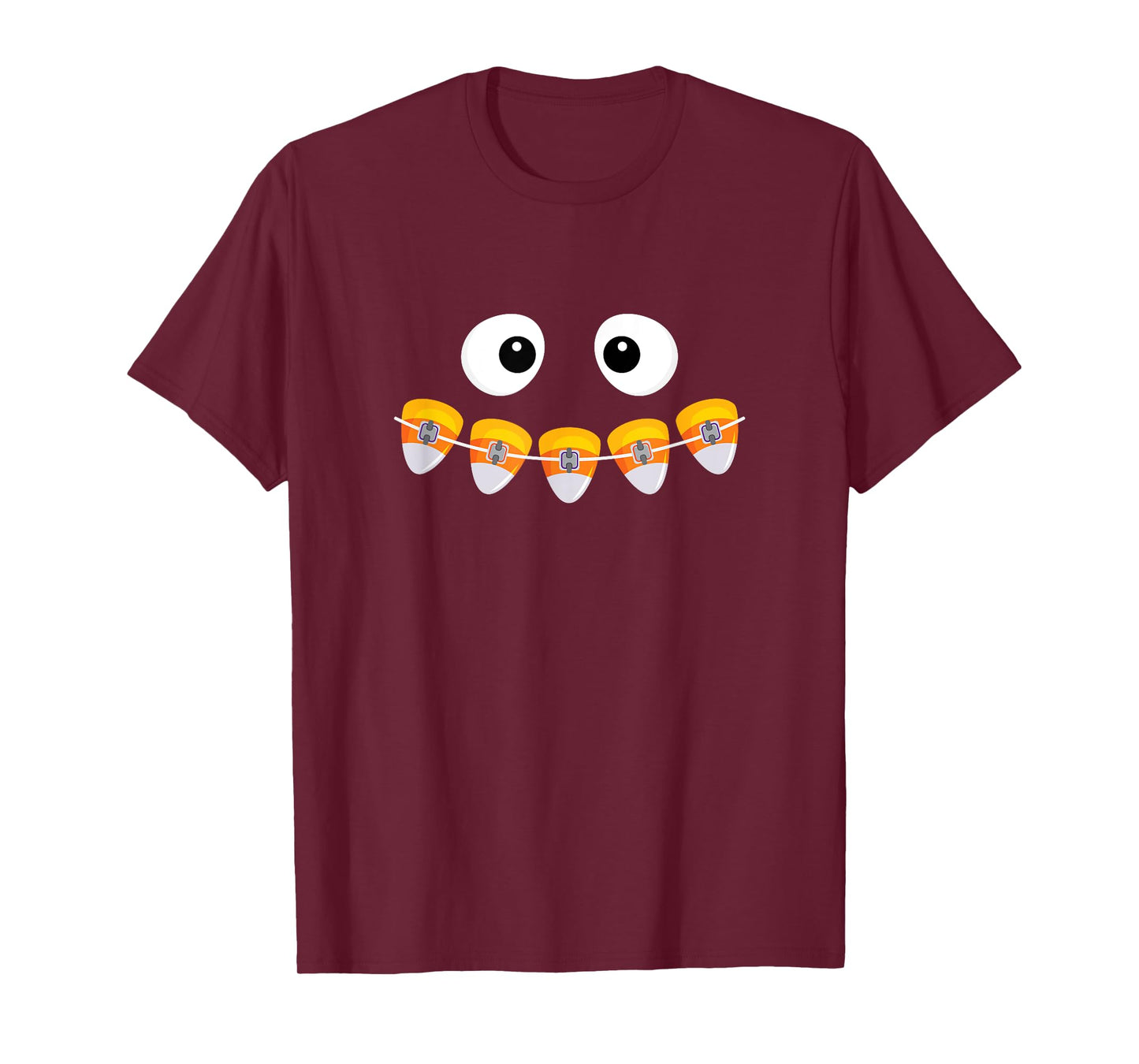 Orthodontist Halloween Dental Brace Rubber Bands Candy Corn T-Shirt
