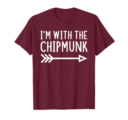 I'm With The Chipmunk Funny Matching Lazy Halloween Costume T-Shirt