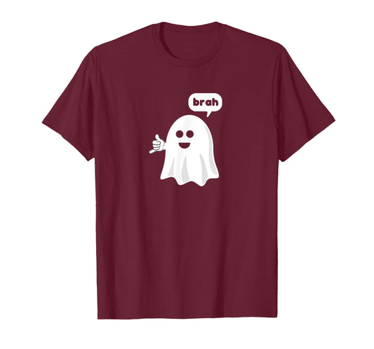 Cute Surfer Ghost Gives Shaka Sign Halloween T Shirt