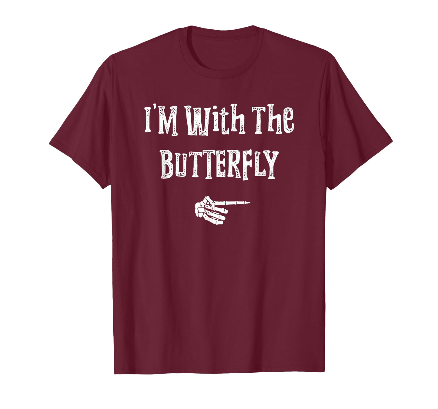 I'm With Butterfly Halloween Costume Funny Couples Matching T-Shirt