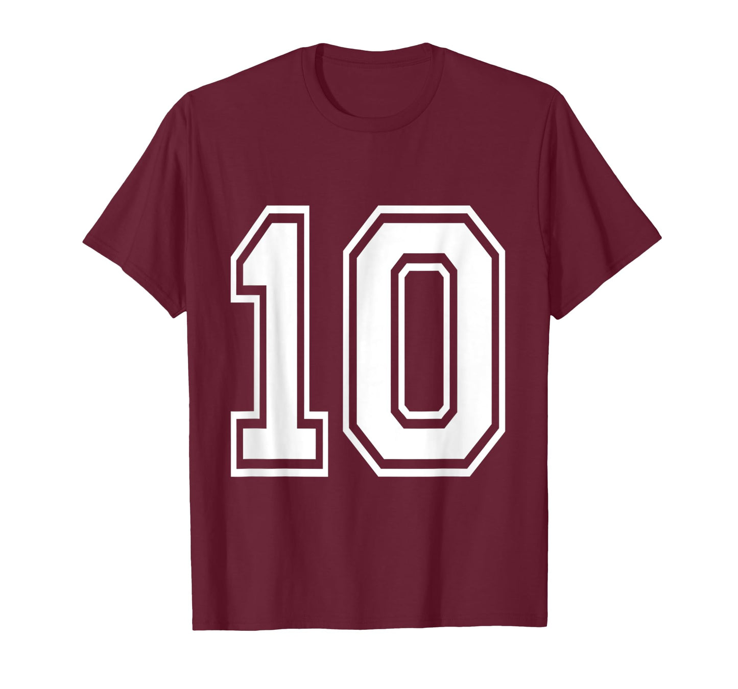 Number 10 TShirt Baseball Football Soccer Numbered Jersey T-Shirt