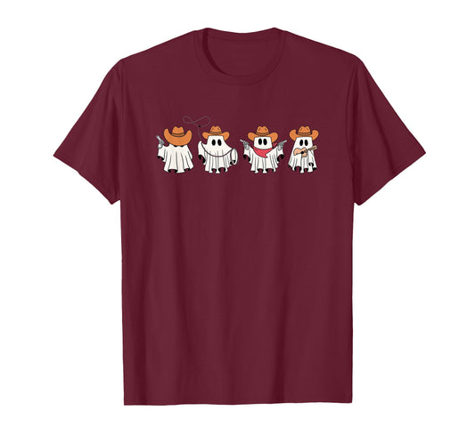 Cowboy Ghost Halloween Ghoul Design Funny Cowgirl Cowboy T-Shirt