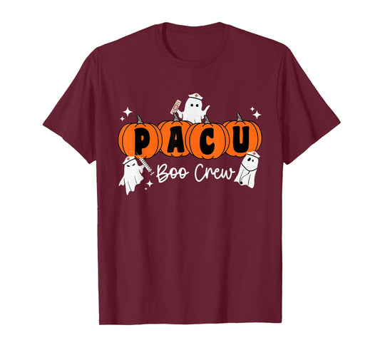 Pacu Boo Crew Ghost Pumpkin For PACU Nurse Halloween T-Shirt