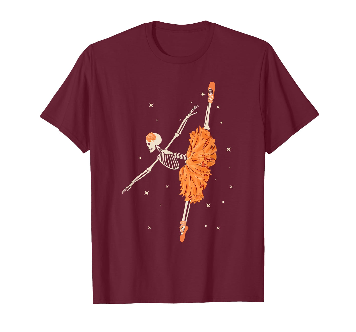 Dancing Skeleton Ballerina Ballet Dance Halloween Women Girl T-Shirt