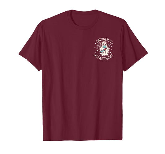 Emergency Department Pocket Ghost Spooky ER Nurse Halloween T-Shirt