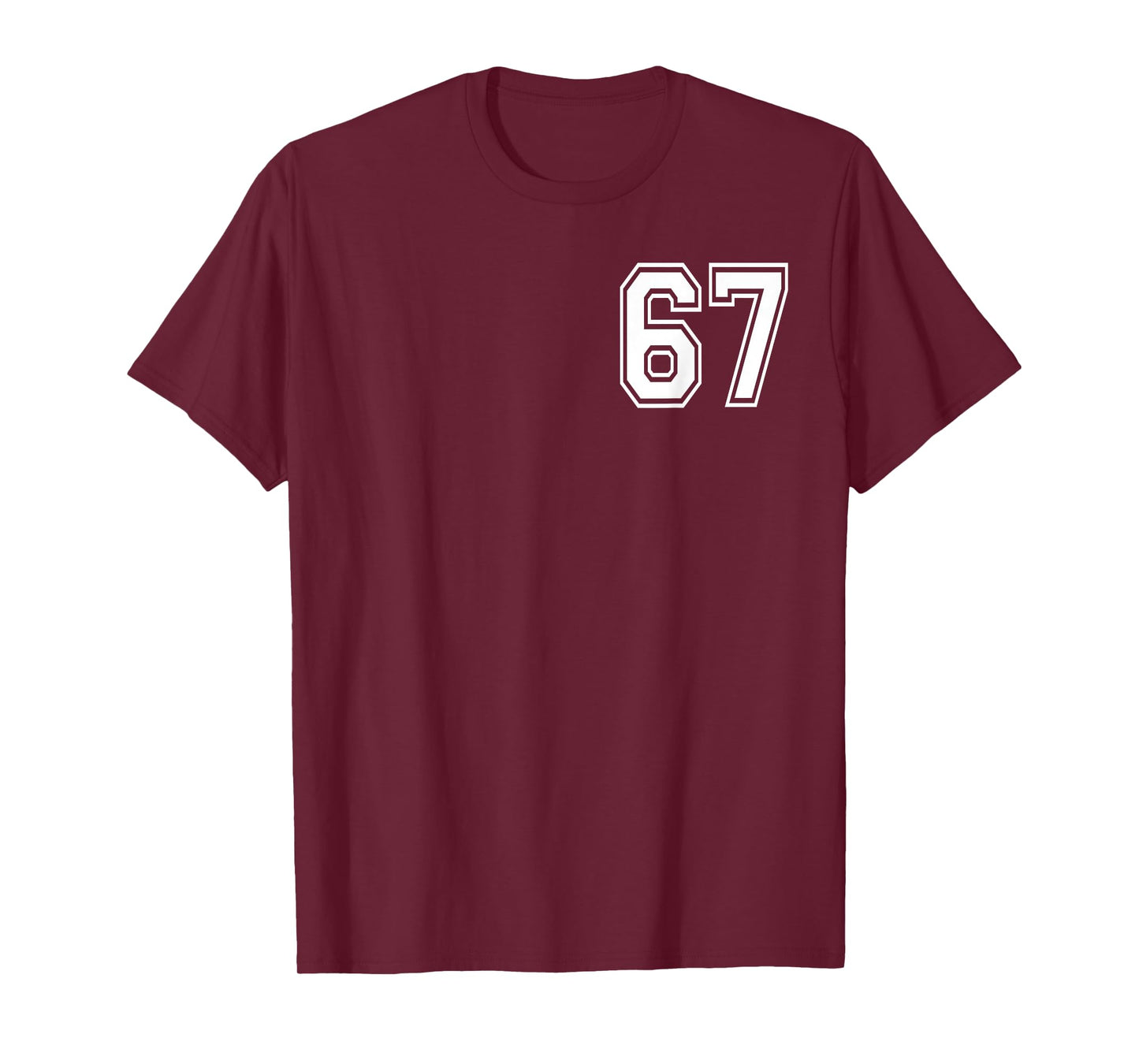 Number 67 in White T-Shirt