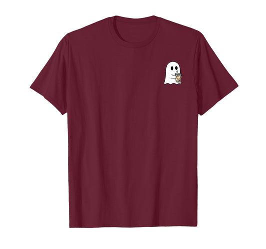 Spooky Ghost Drinking Boba Tea Halloween Costume Boba Tea T-Shirt