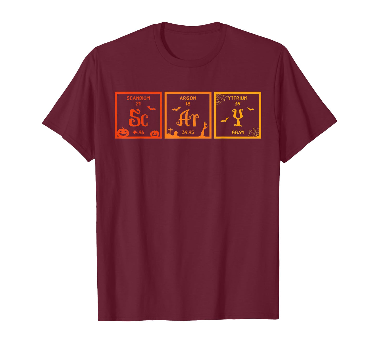Scary Halloween Periodic Table of Elements Chemistry Lover T-Shirt