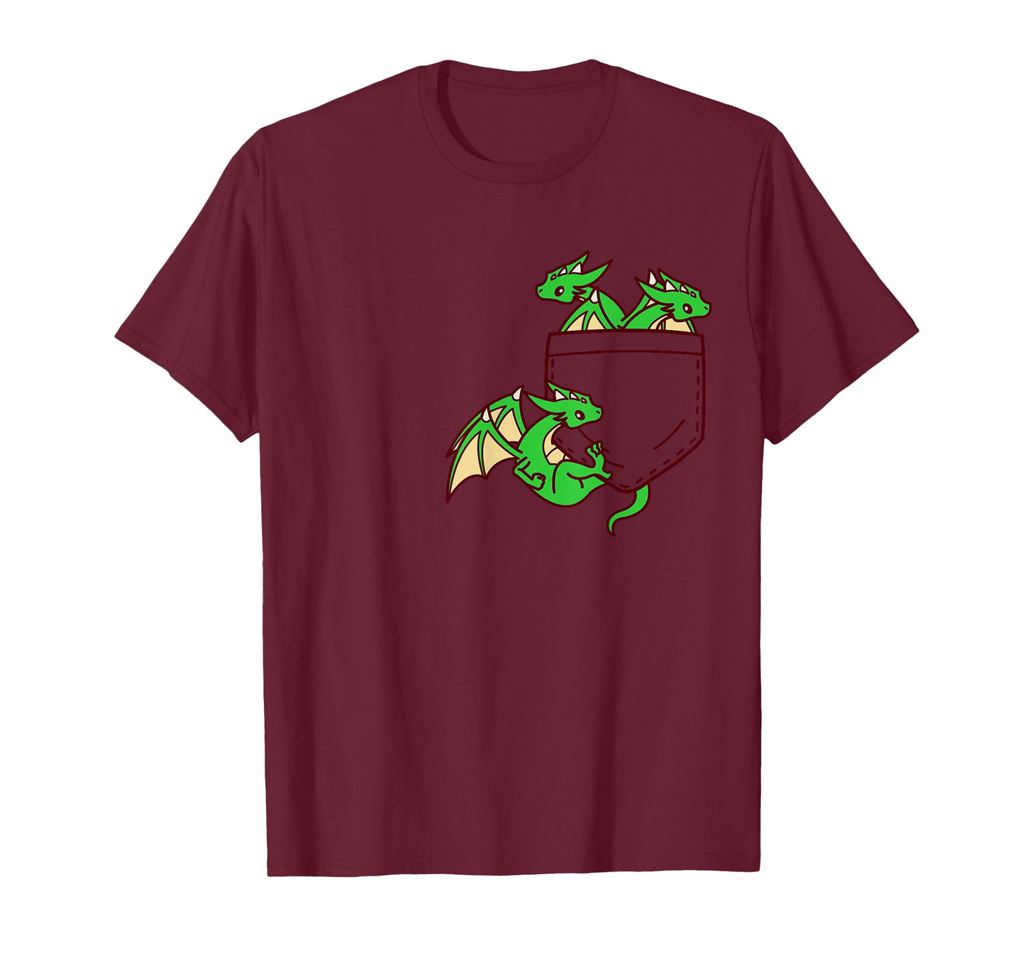 For Dragon Lovers Cute Kawaii Baby Dragon In Pocket T-Shirt