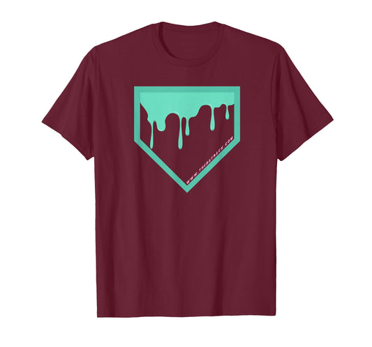 Baseball Home Plate Drip 2 Mint T-Shirt