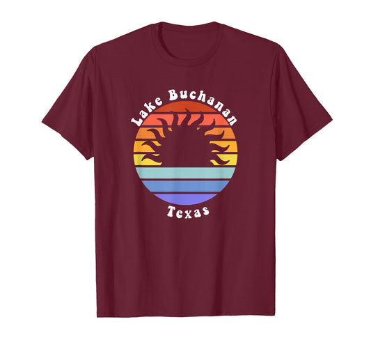 Lake Buchanan Texas TX Sunrise and Sunset Souvenir Vacation T-Shirt