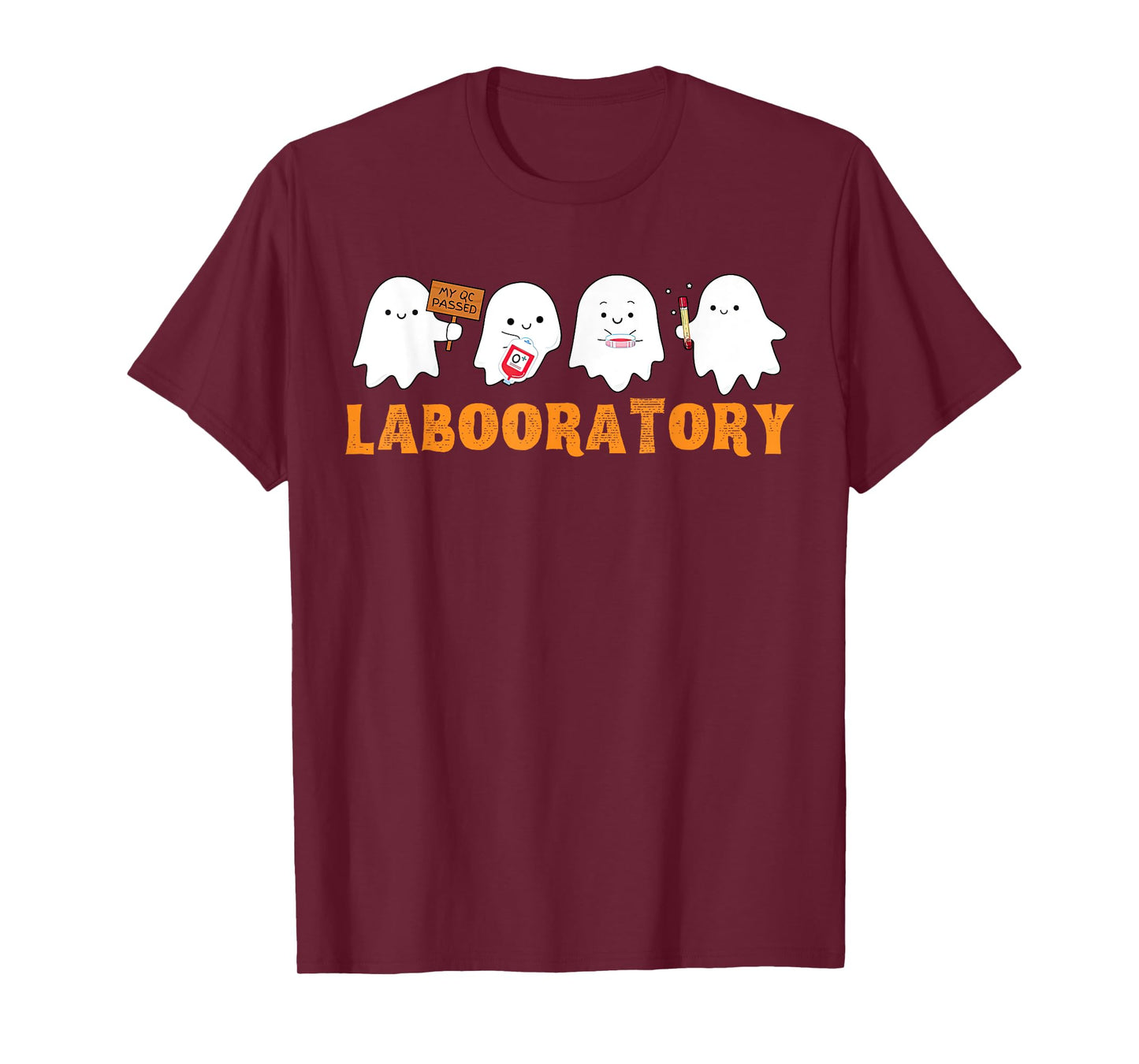Labooratory Cute Ghost Halloween Laboratory Lab Scientist T-Shirt