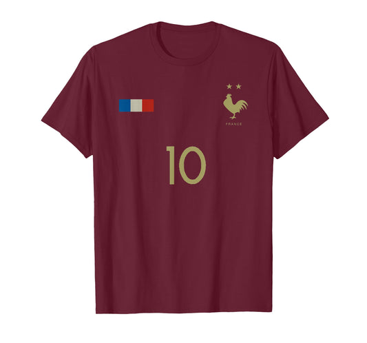 France Number 10 French Soccer Retro Football France T-Shirt