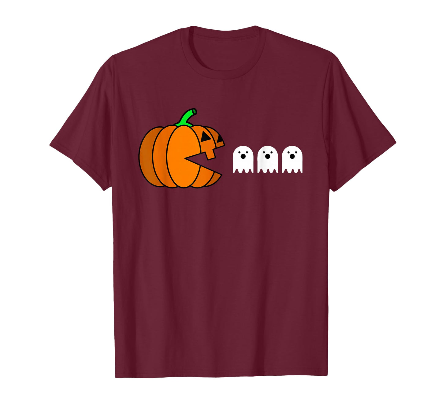 Funny Halloween Pumpkin Eating Ghost, Gamer Men Women Kids T-Shirt