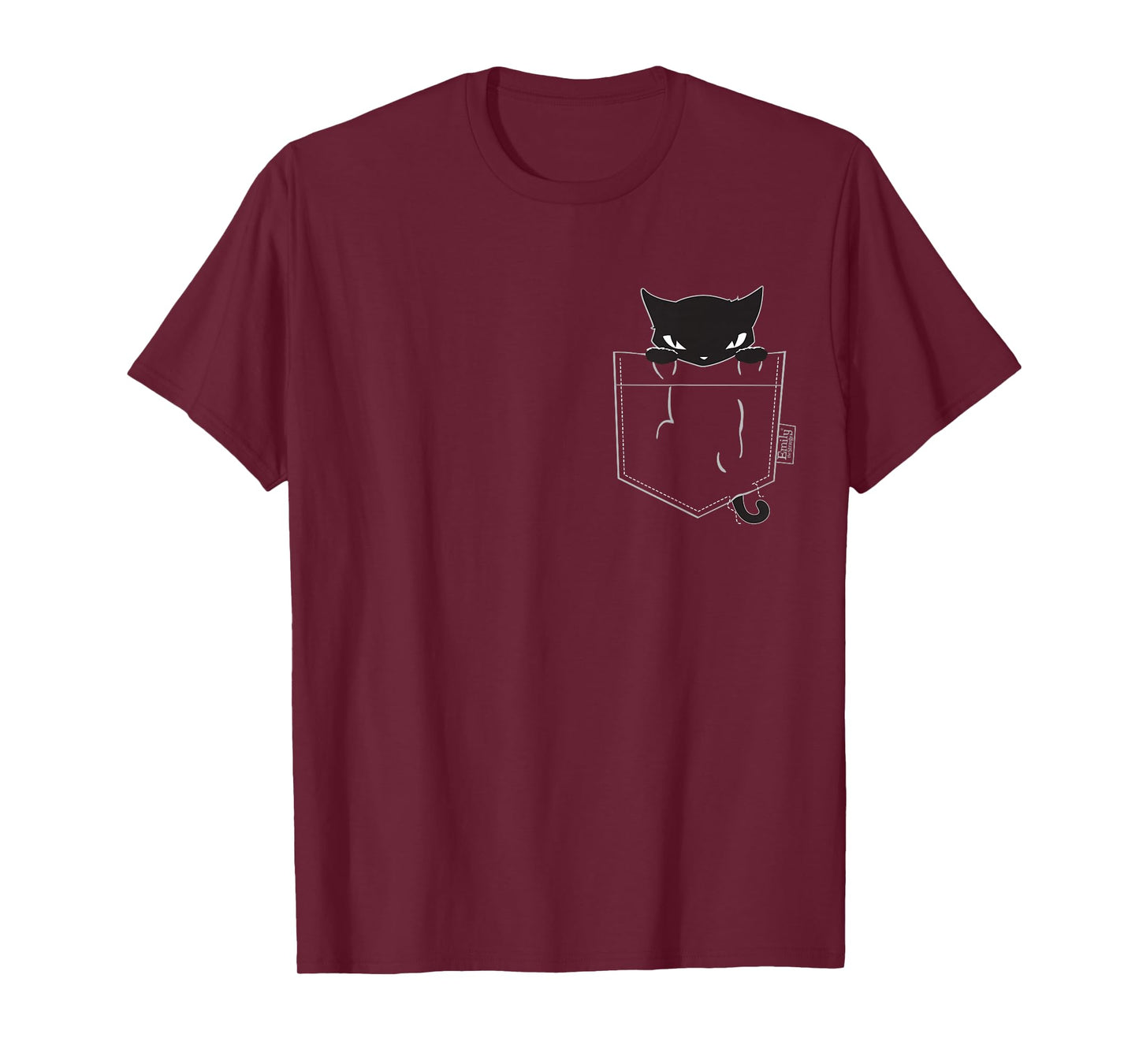Emily The Strange Women's X-Small Black Pocket Kitty T-Shirt