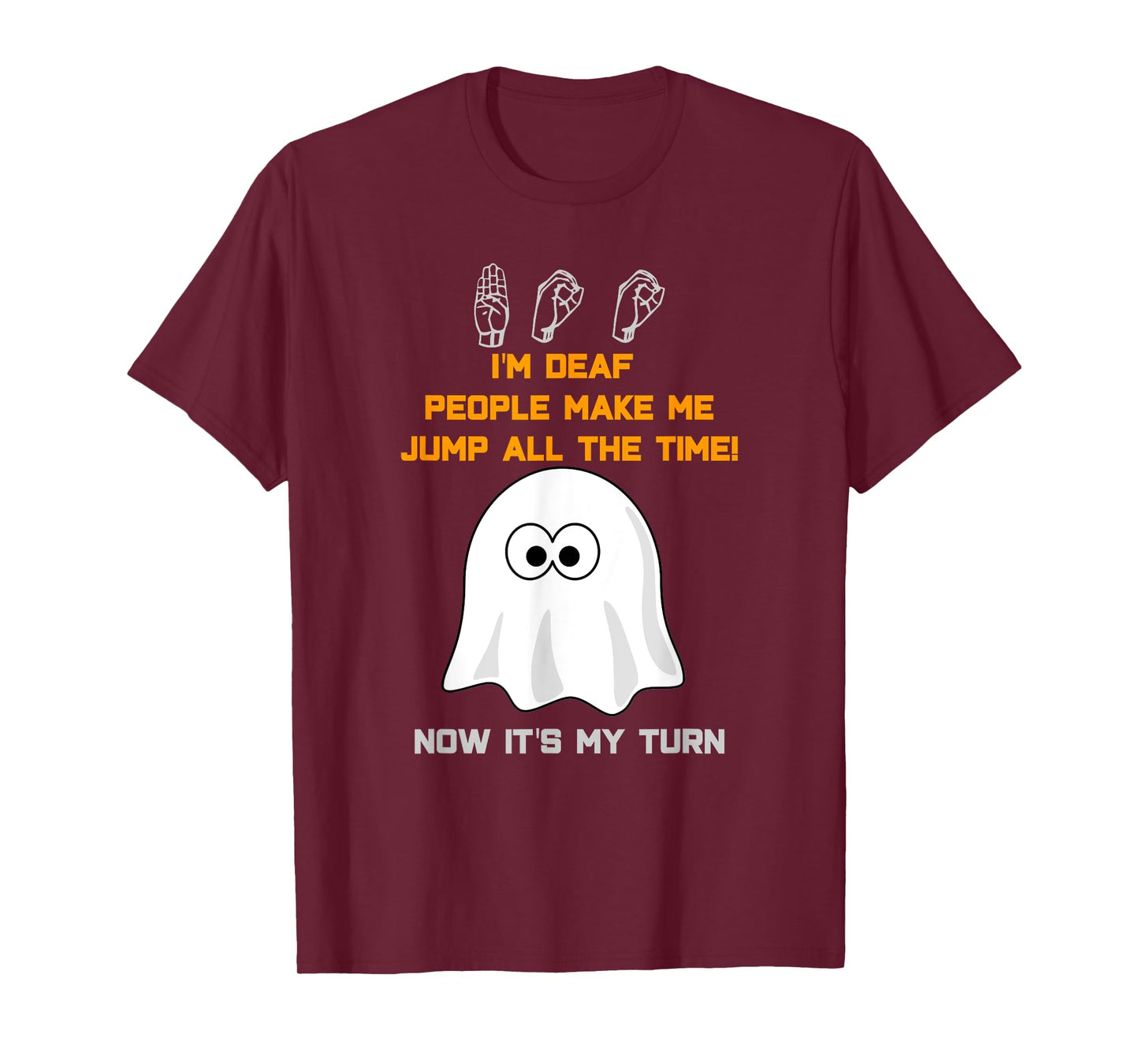 Boo Ghost ASL Funny Halloween T-Shirt sign language