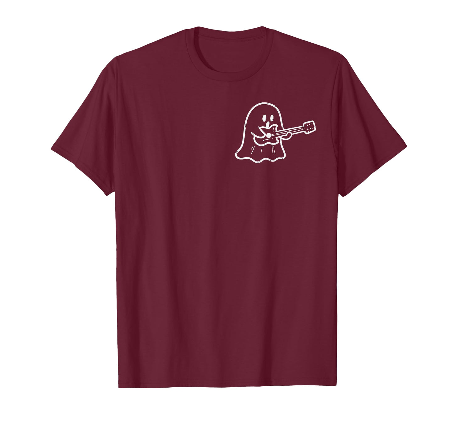 Ghost Playing Guitar Pocket Halloween Costume Men Women Kids T-Shirt