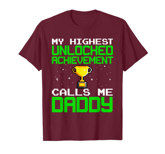 Funny Gamer Dad For Men Boys Video Gamer Gaming Achievement T-Shirt