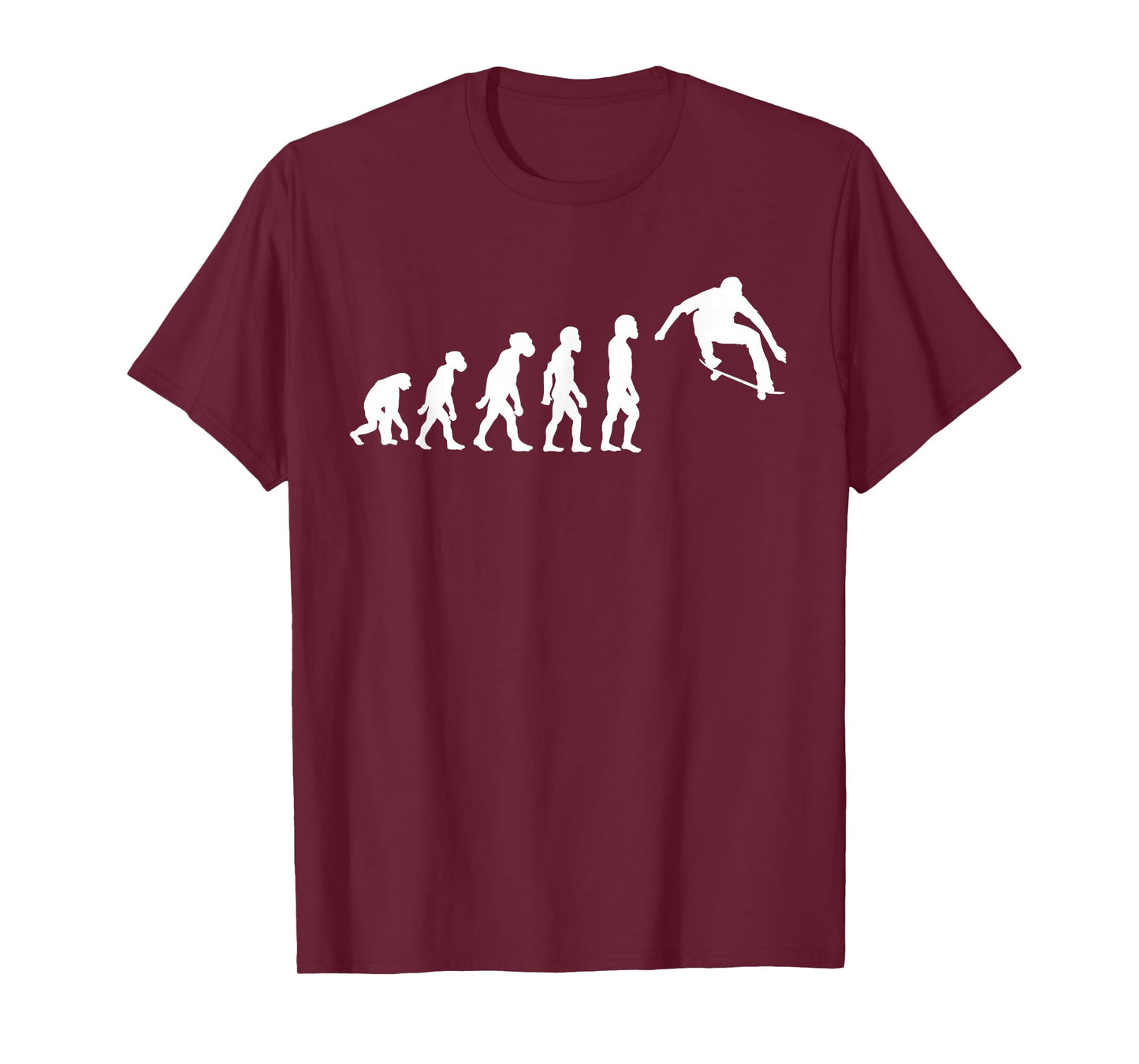 Funny Human Skateboarding Evolution Skater Skateboarder T-Shirt