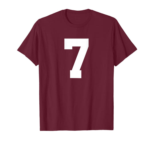 Number 7 (on Back) Sports Team Jersey Number T-Shirt