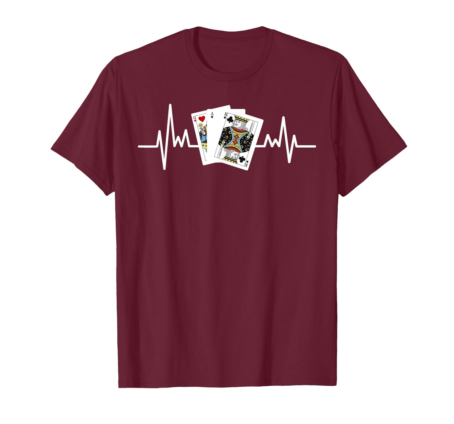 Pinochle Shirt Euchre Gifts Card Game Player Heartbeat T-Shirt
