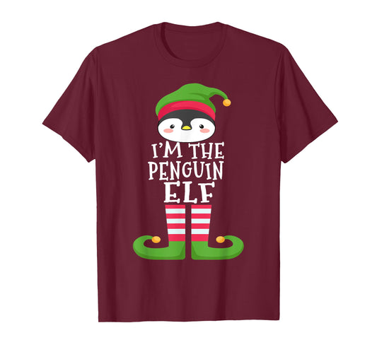 Penguin Lover's Family Matching Christmas Elf Costume Pajama T-Shirt