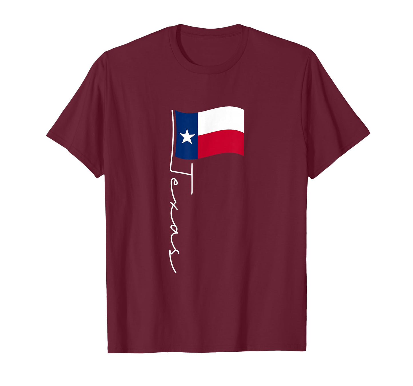 Texas Signature Flag Pole - Elegant Patriotic Texan Flag T-Shirt