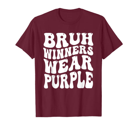 Winners Wear Purple Team Sports day Game Spirit Week Groovy T-Shirt