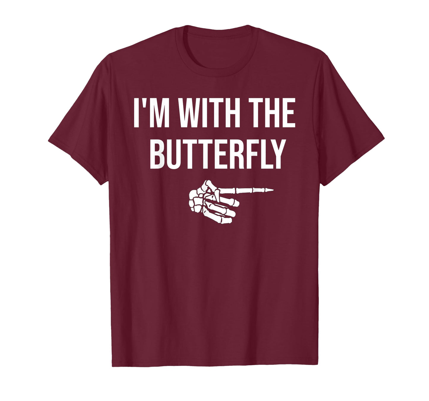 I'm With Butterfly Halloween Costume Funny Matching Couples T-Shirt