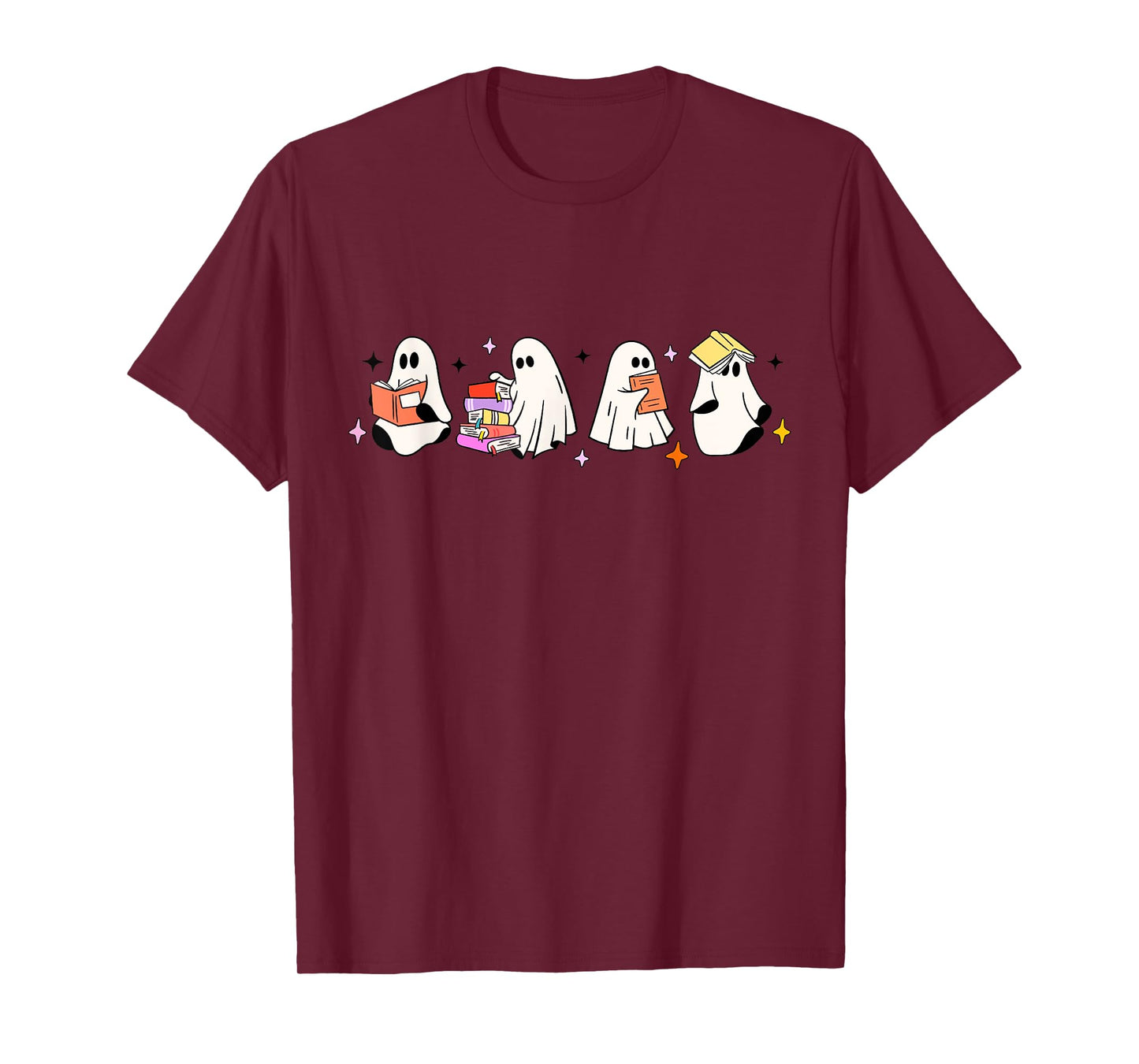 Cute Boo Ghost Read More Books, Funny Halloween, Book Lover T-Shirt