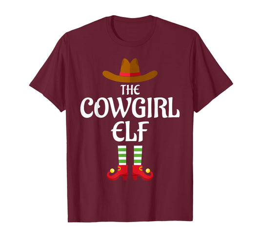 Cowgirl Elf Family Matching Group Christmas T-Shirt