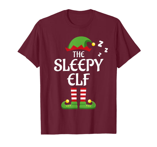 Sleepy Elf Family Matching Group Christmas T-Shirt