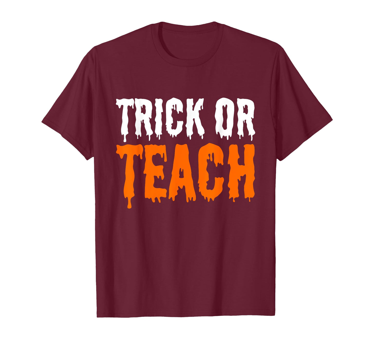 Trick Or Teach Groovy Teacher Halloween Retro Ghost T-Shirt