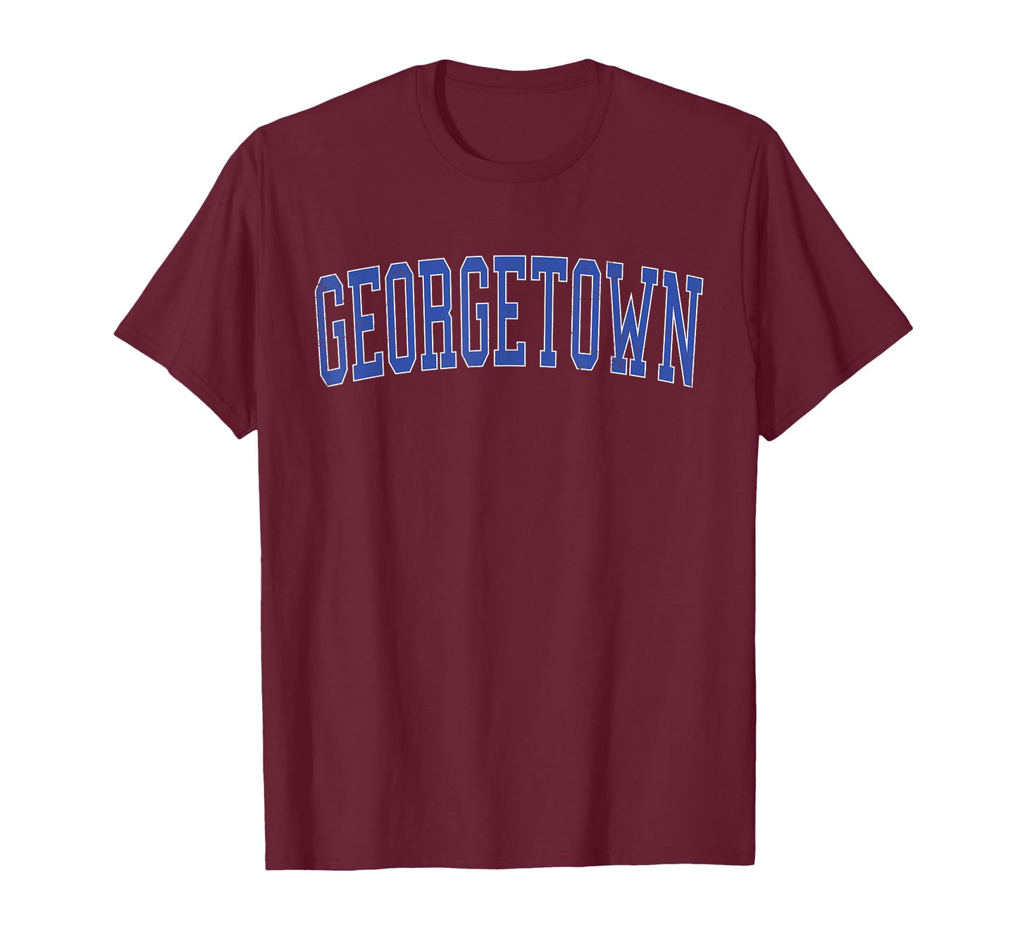 Vintage Georgetown TX Distressed Blue Varsity Style T-Shirt