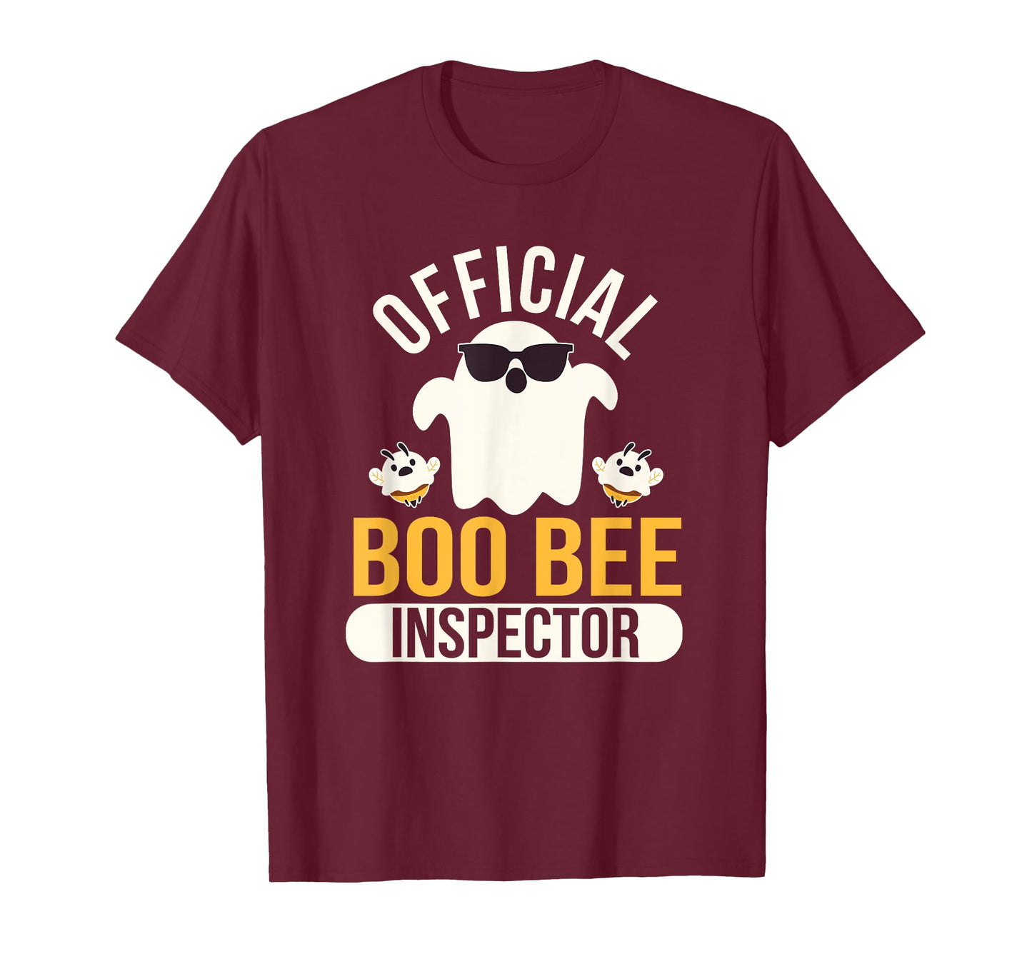 Official Boo Bee Inspector Halloween Humor Funny Ghost T-Shirt