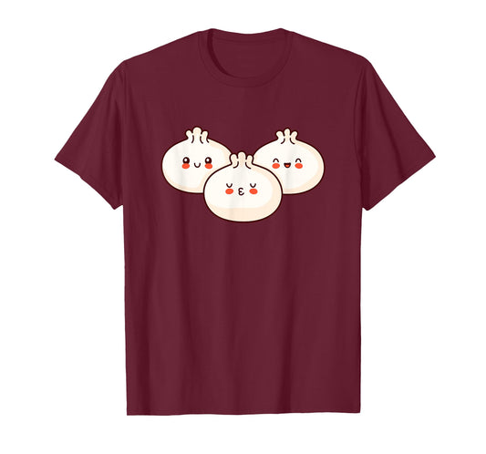 Broke Artist Unisex-Adults Kids Dim Sum Dumplings Pork Bun Foodie T-Shirt