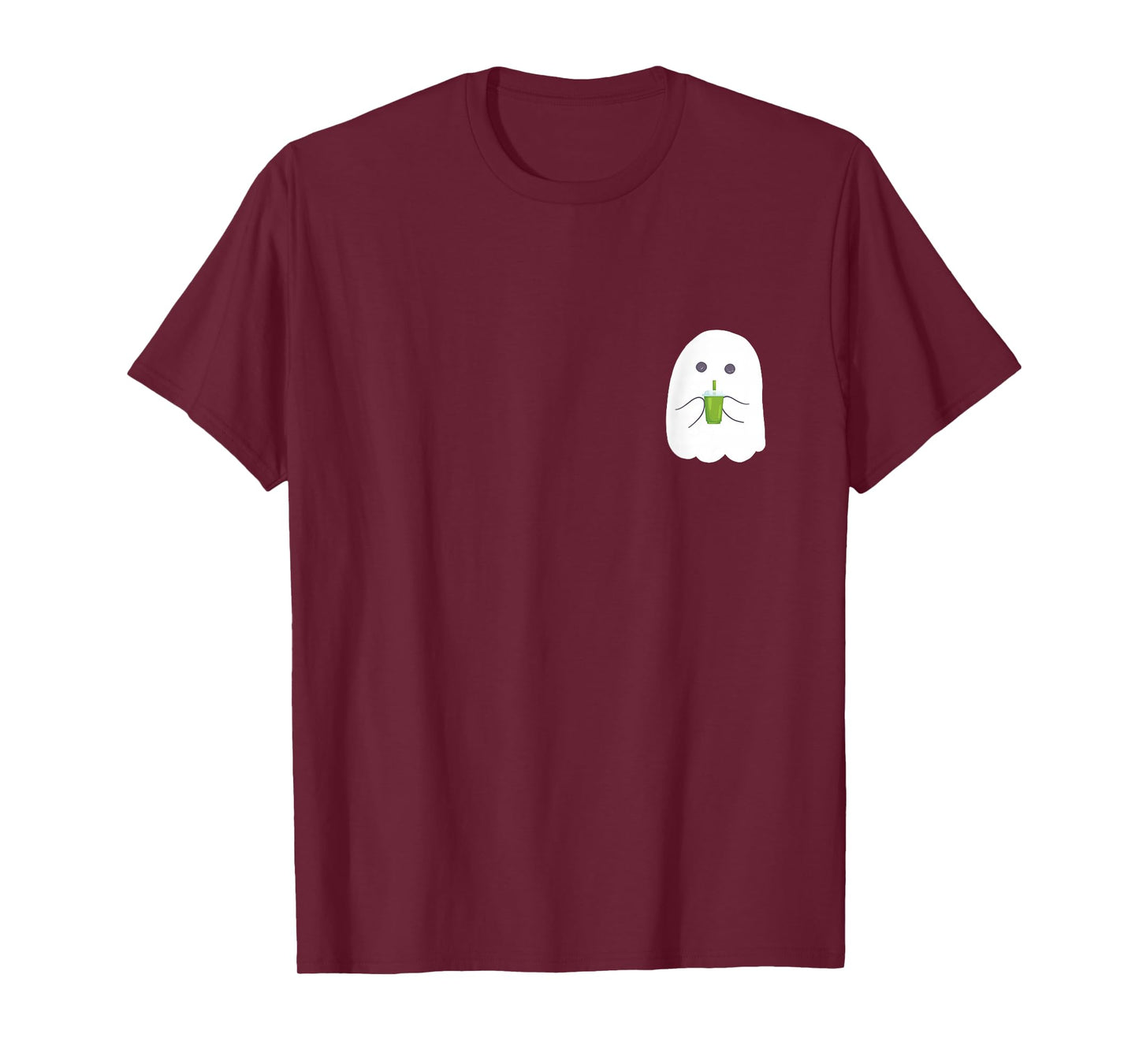 Halloween Cute Little Ghost drinking green Matcha Tea T-Shirt