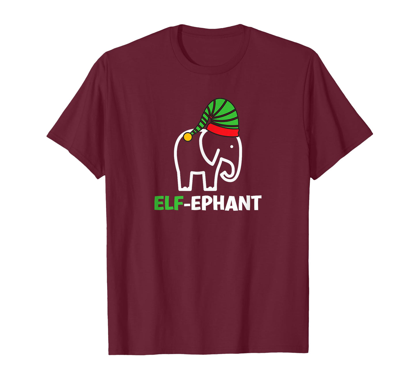 Elephants Christmas Funny Elf-Ephant Elf Elephant Xmas T-Shirt