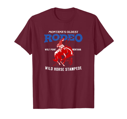 Wolf Point Montana Wild Horse Stampede Rodeo Vintage T-Shirt T-Shirt