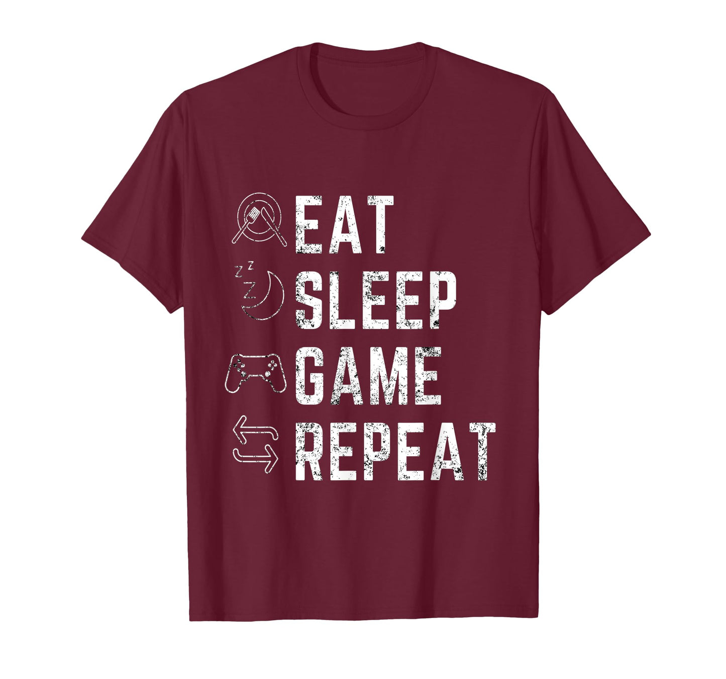 Eat Sleep Game Repeat - Funny Gift Gamer Designed T-Shirt