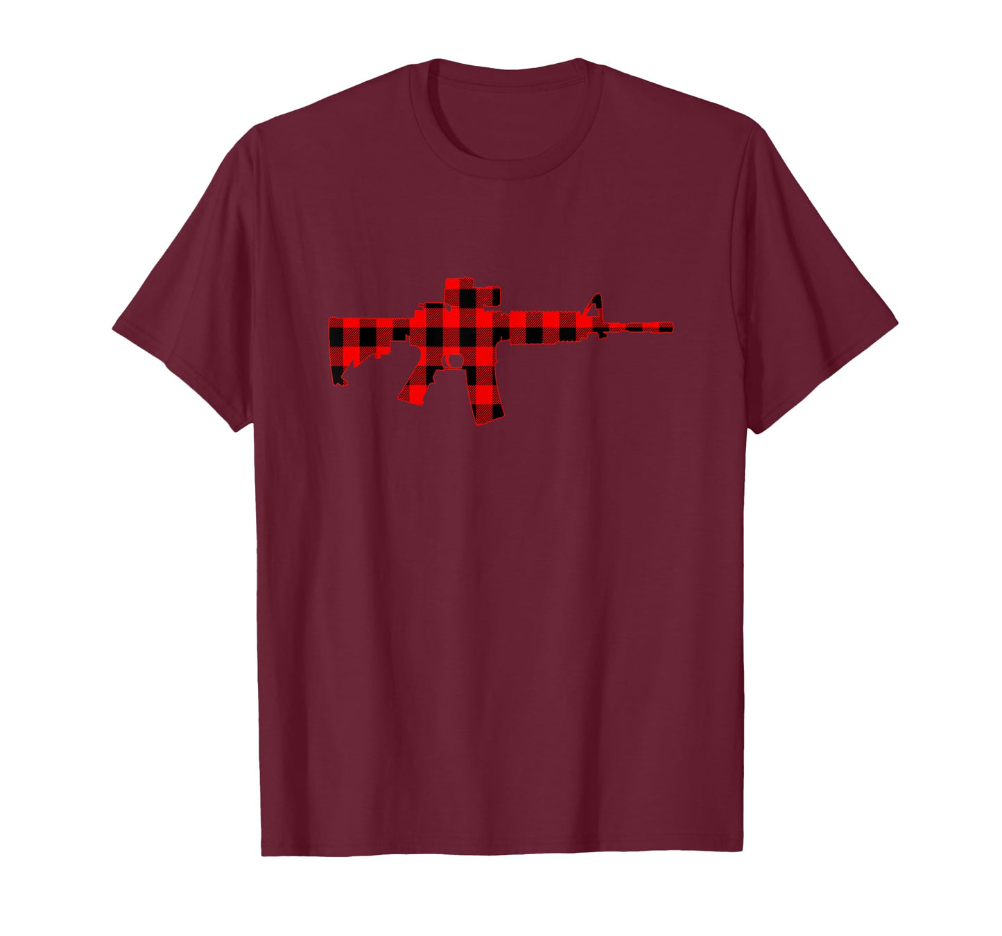 Plaid Christmas Gun Shirt - Tartan AR-15 Gift for Gun Lovers