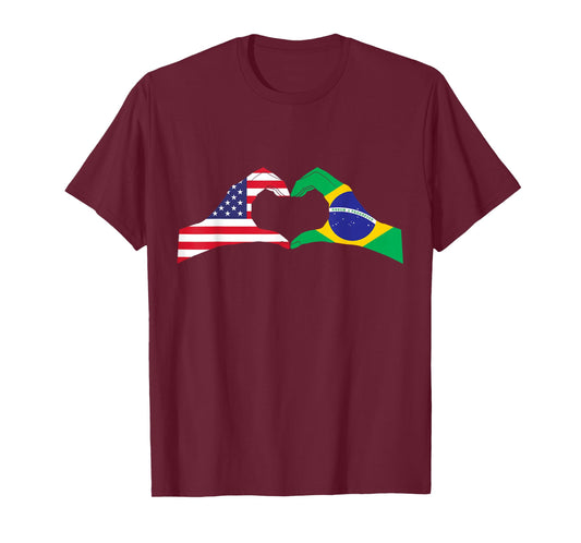 Half Brazilian Half American USA Brazil Culture Patriot Love T-Shirt