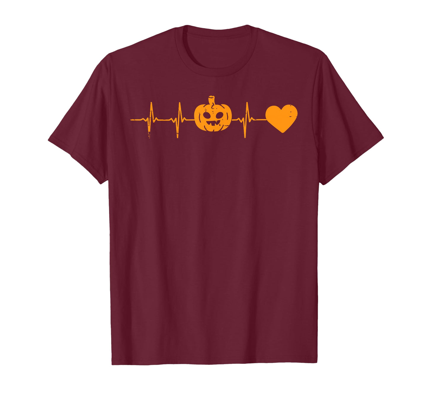 Heartbeat Pumpkin Scrub Top Nurse Halloween Costume Women RN T-Shirt