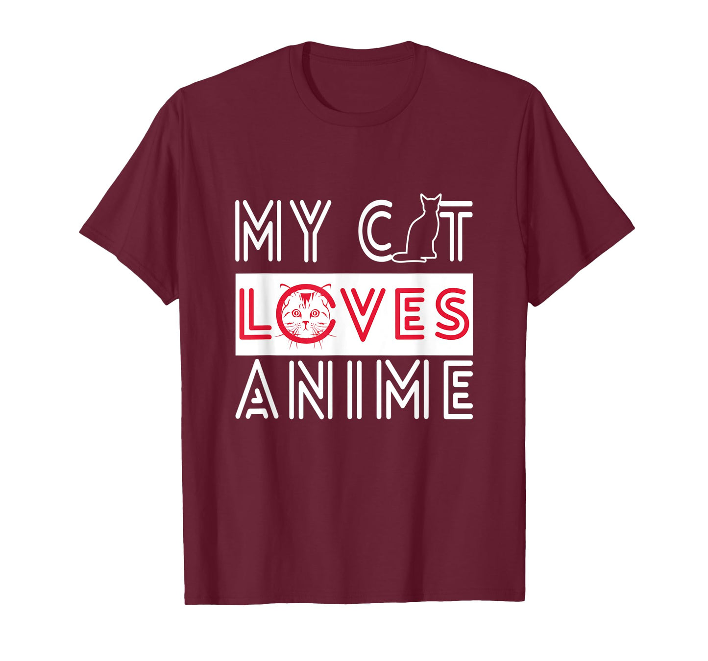 My Cat Loves Anime - Cats love Watching TV T-Shirt for Men Women Kids