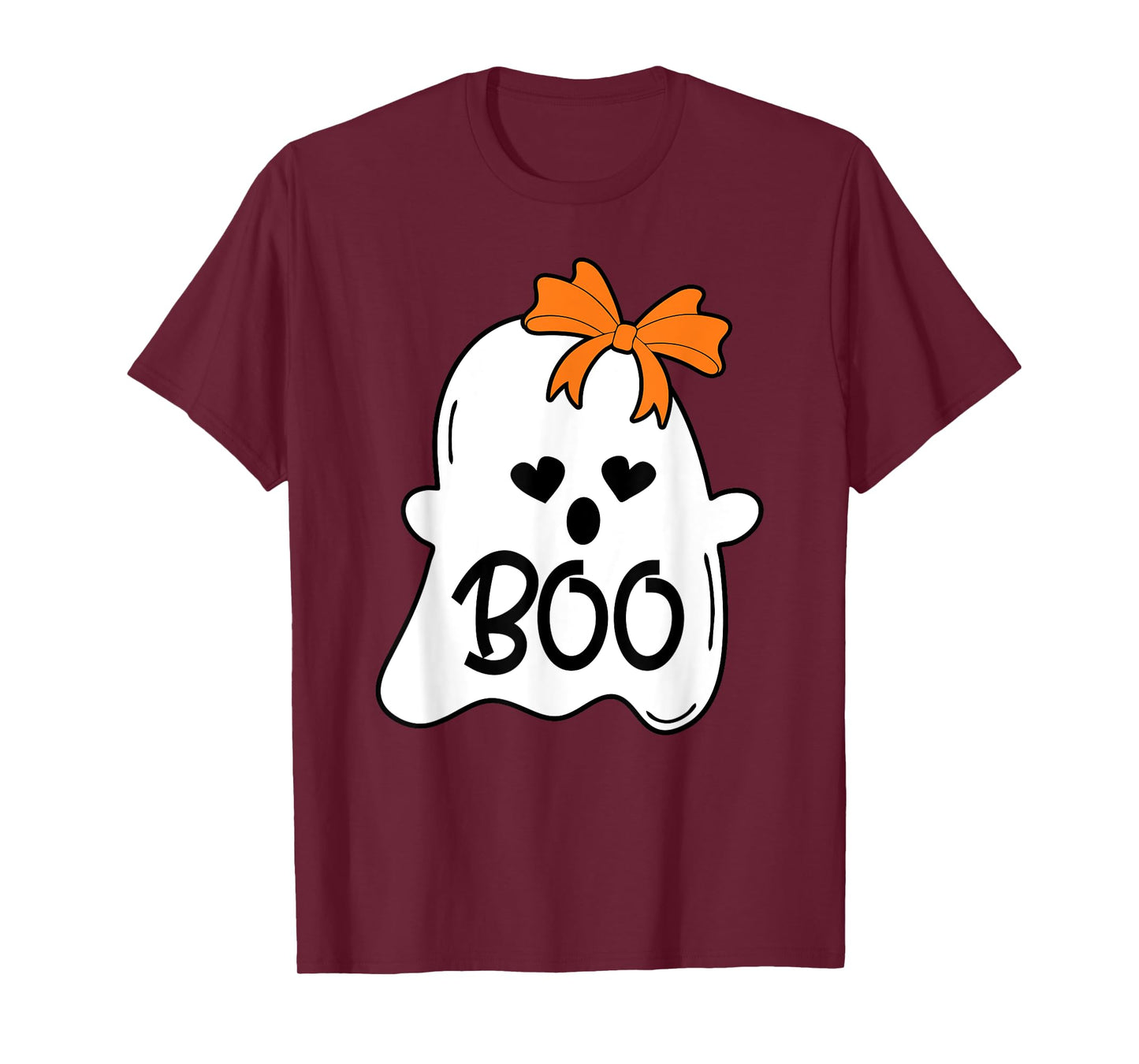 Ghost with Bow Boo Girls Halloween T-Shirt