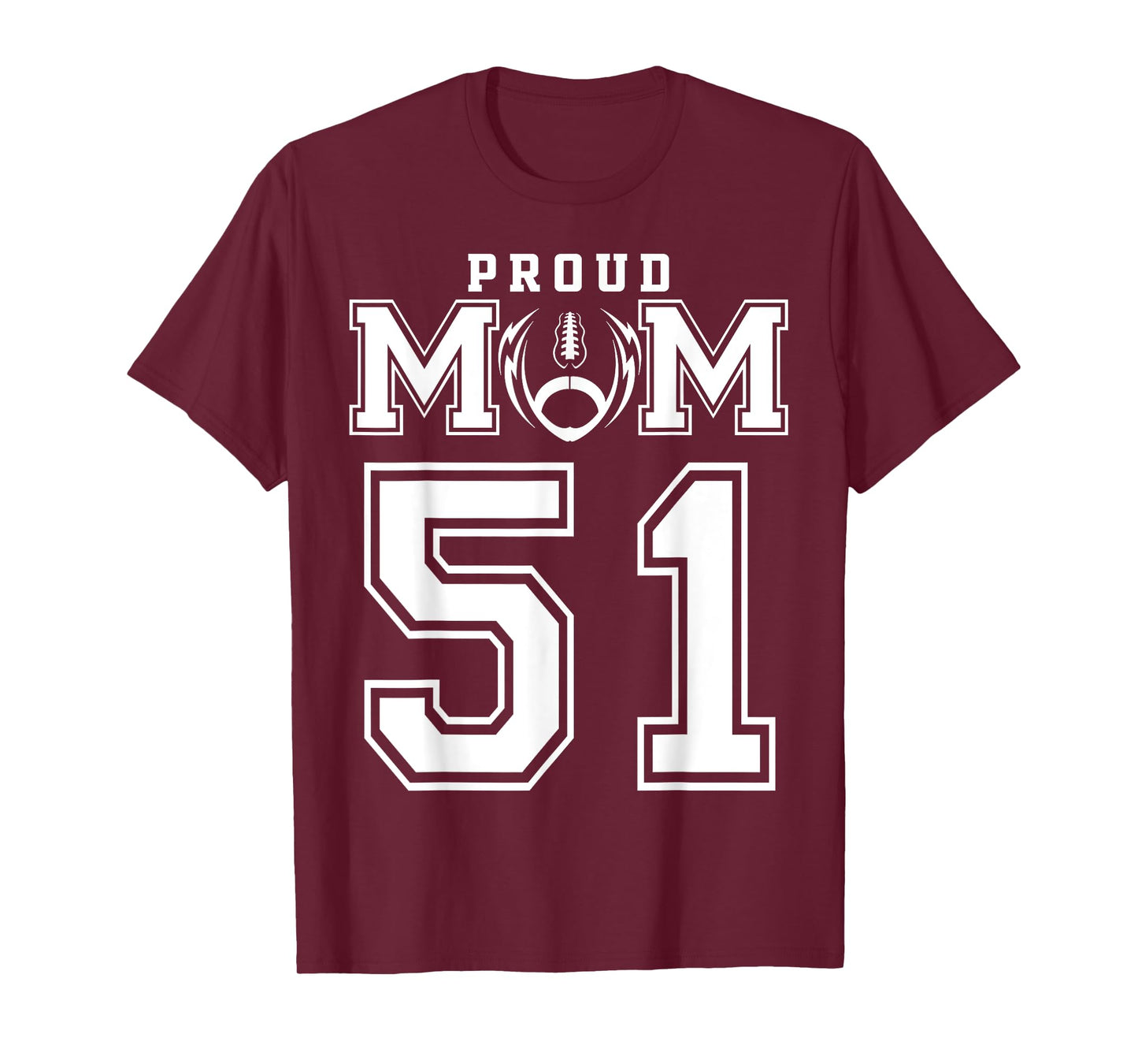 Custom Proud Football Mom Number 51 Personalized For Women T-Shirt